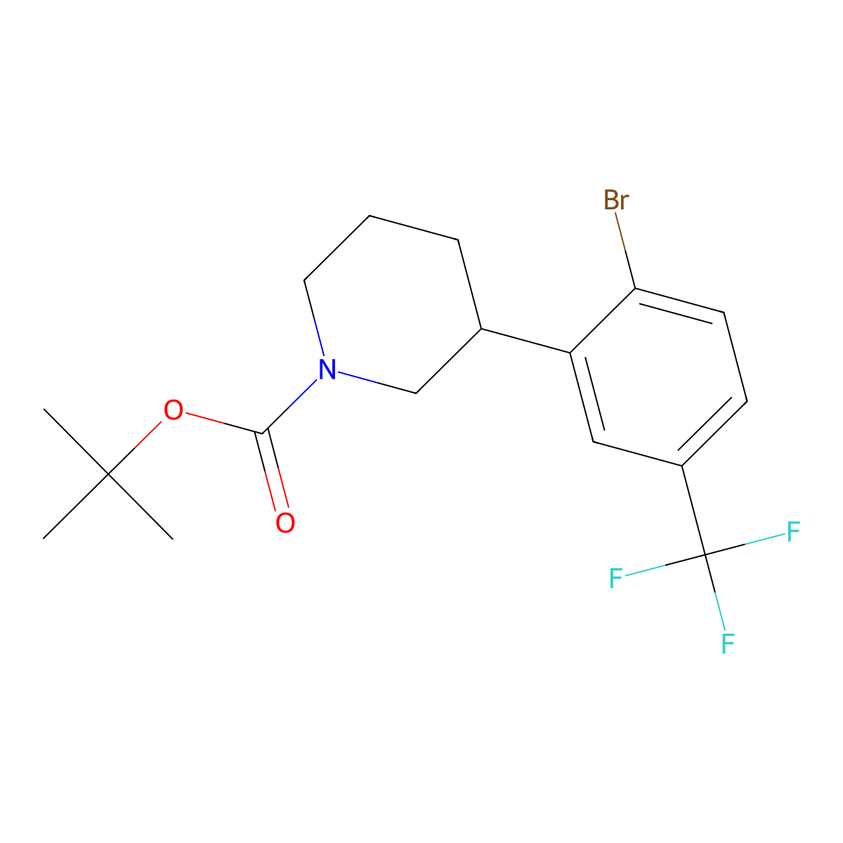 2-(N-Boc-Piperidin-3-yl)-4-(trifluoromethyl)bromobenzene molecular structure, CAS 1563534-78-0