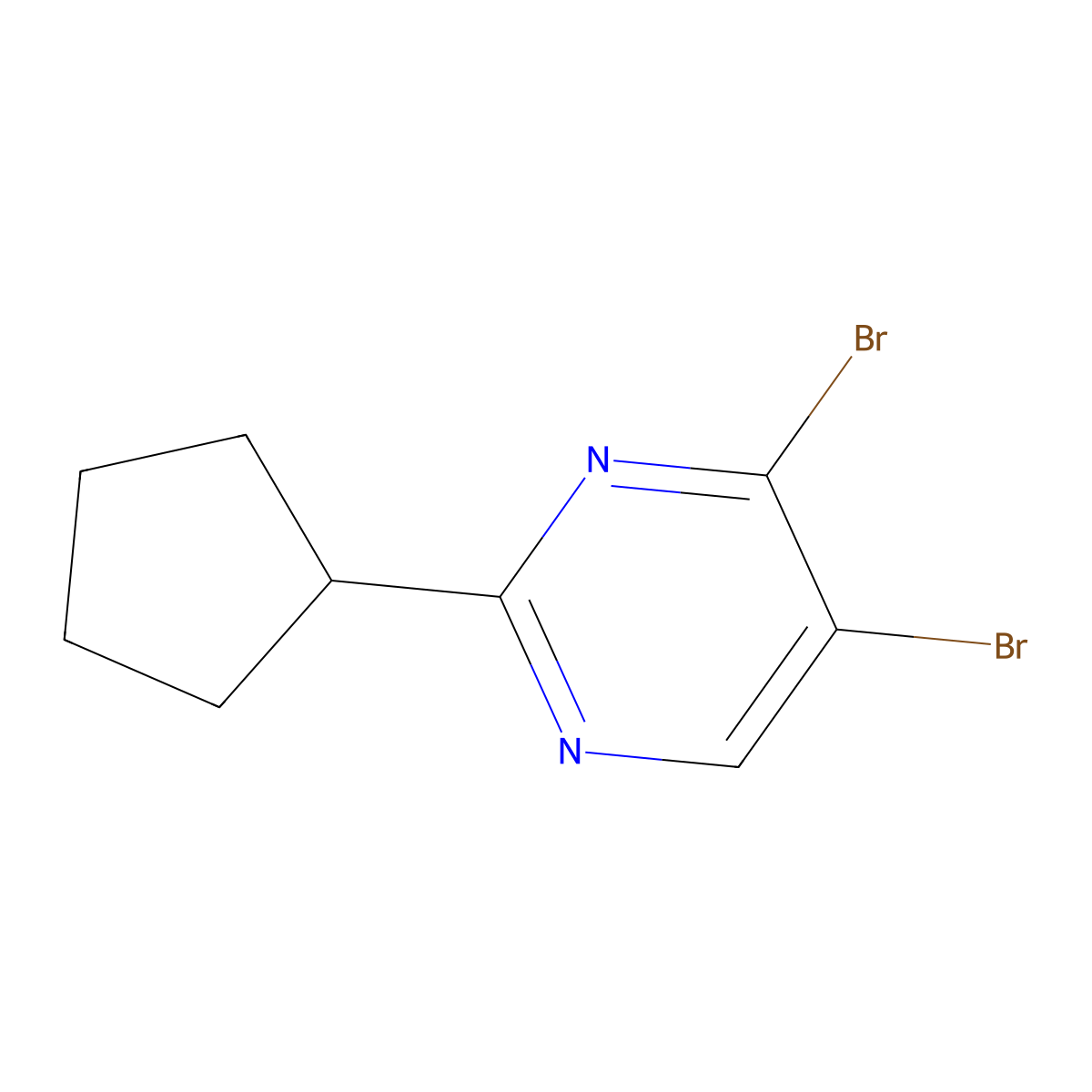 4,5-Dibromo-2-(cyclopentyl)pyrimidine molecular structure, CAS 1563534-80-4
