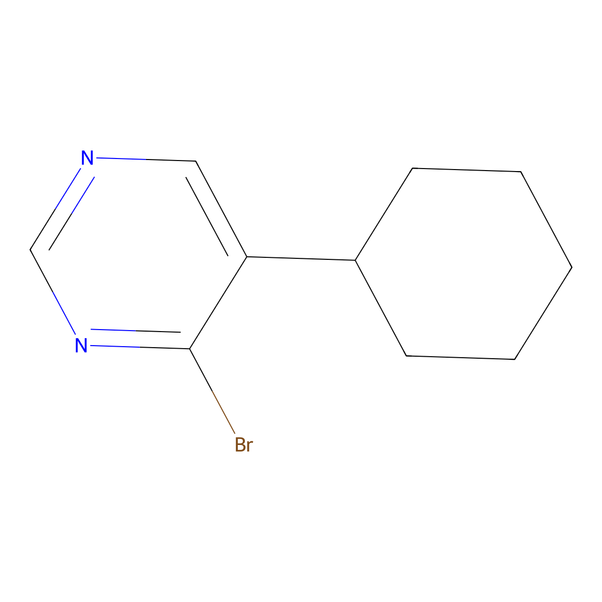 4-Bromo-5-(cyclohexyl)pyrimidine molecular structure, CAS 1563534-82-6