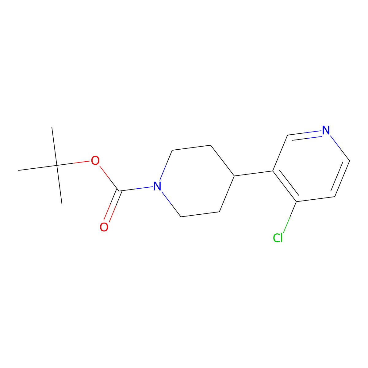 4-Chloro-3-(1-boc-piperidin-4-YL)pyridine molecular structure, CAS 1563534-85-9