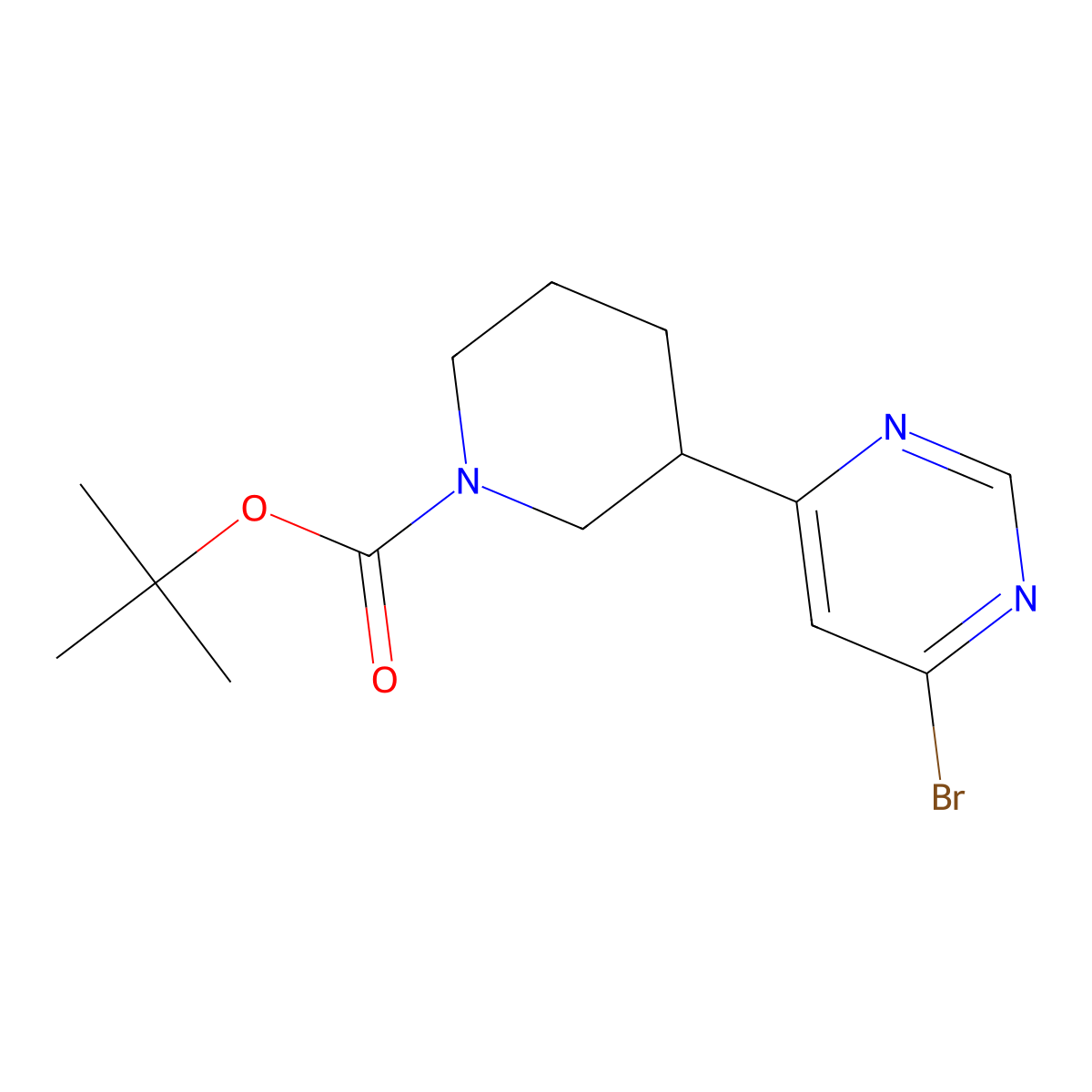4-Bromo-6-(N-Boc-piperidin-3-yl)pyrimidine molecular structure, CAS 1563534-86-0
