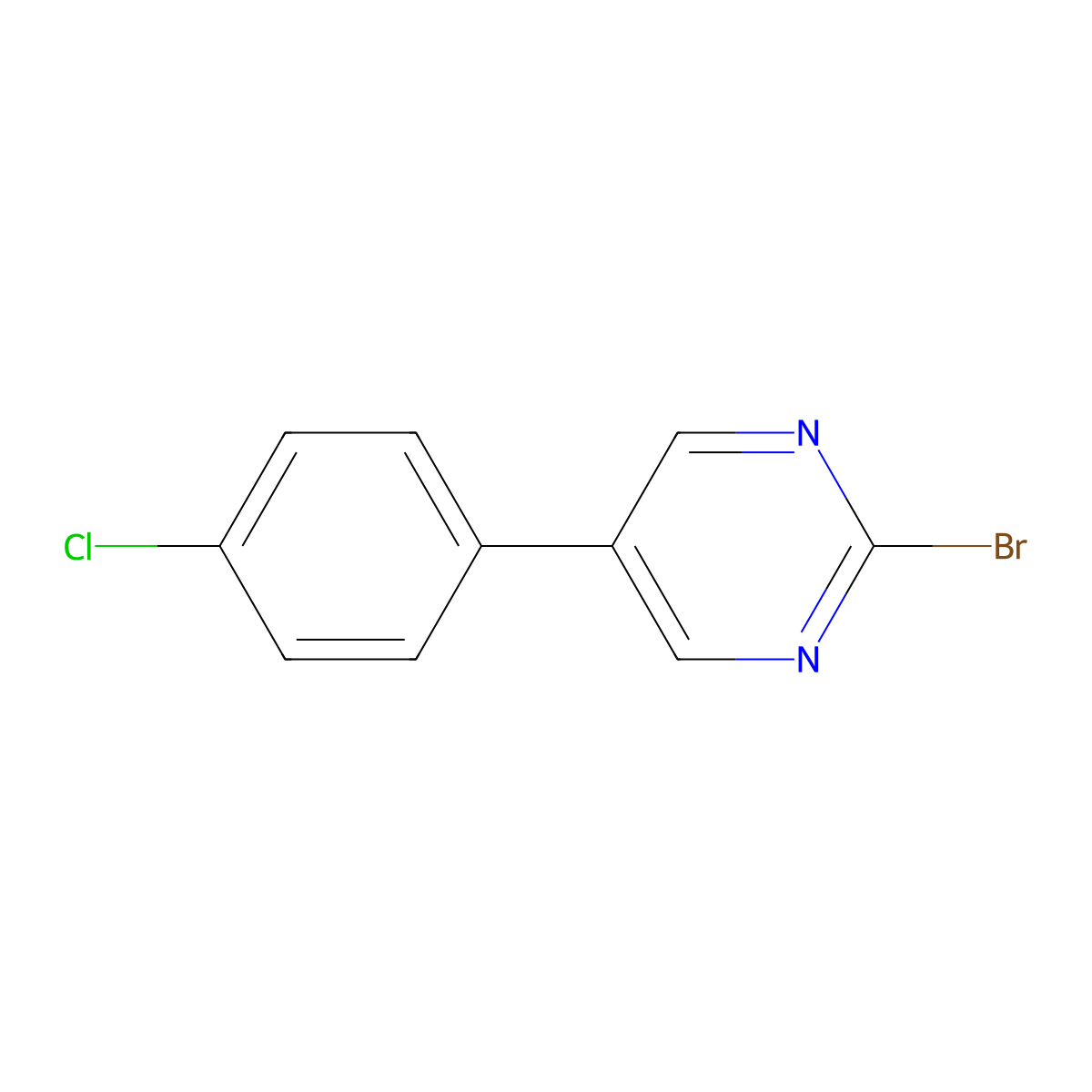 2-Bromo-5-(4-chlorophenyl)pyrimidine molecular structure, CAS 1563534-93-9