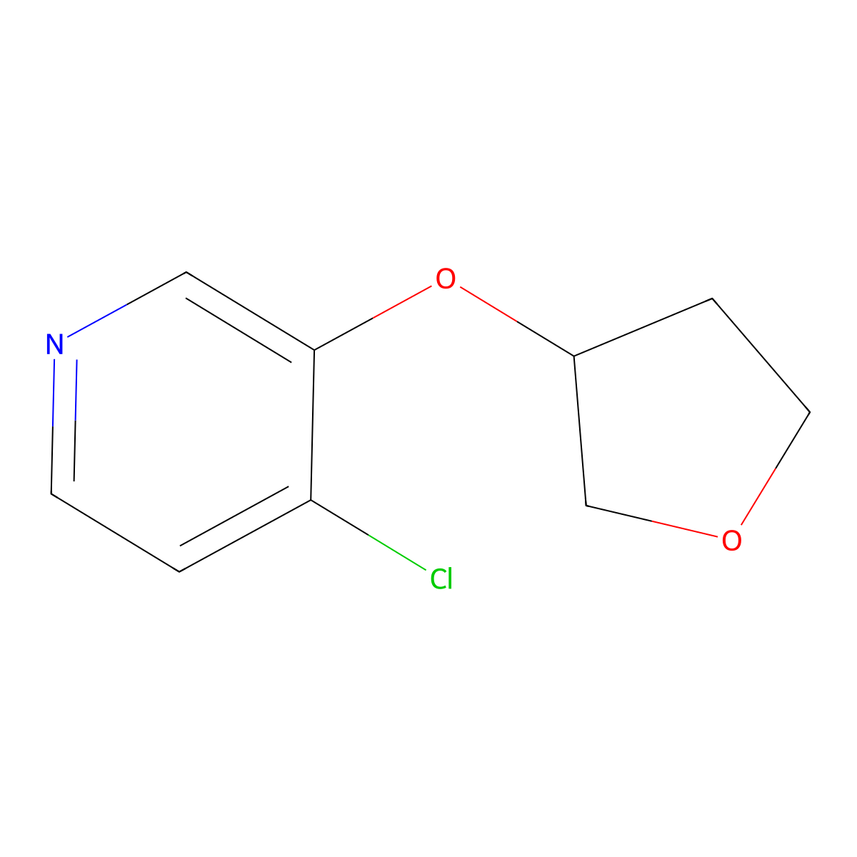 4-Chloro-3-(tetrahydrofuran-3-yloxy)pyridine molecular structure, CAS 1563534-94-0