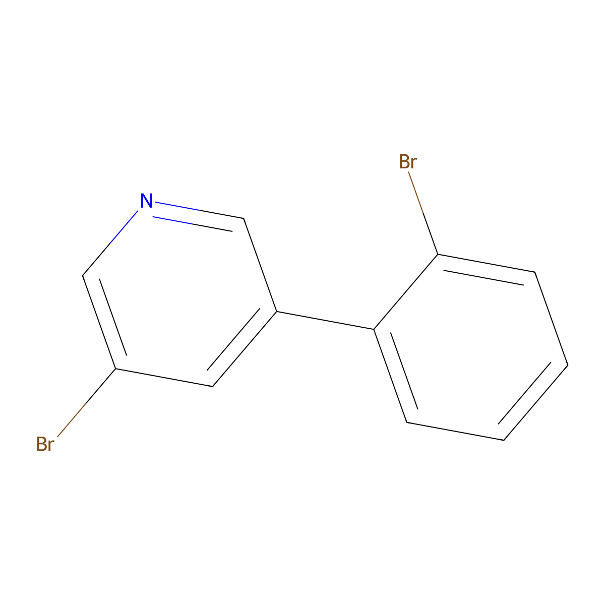 3-Bromo-5-(2-bromophenyl)pyridine molecular structure, CAS 1563534-95-1