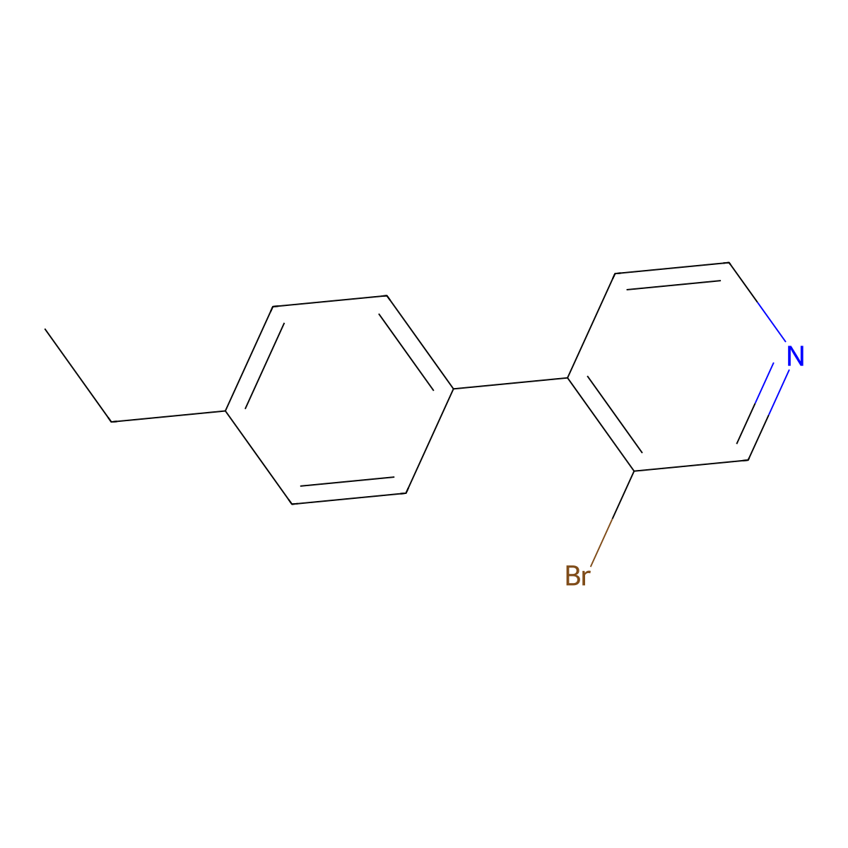 3-Bromo-4-(4-ethylphenyl)pyridine molecular structure, CAS 1563534-96-2