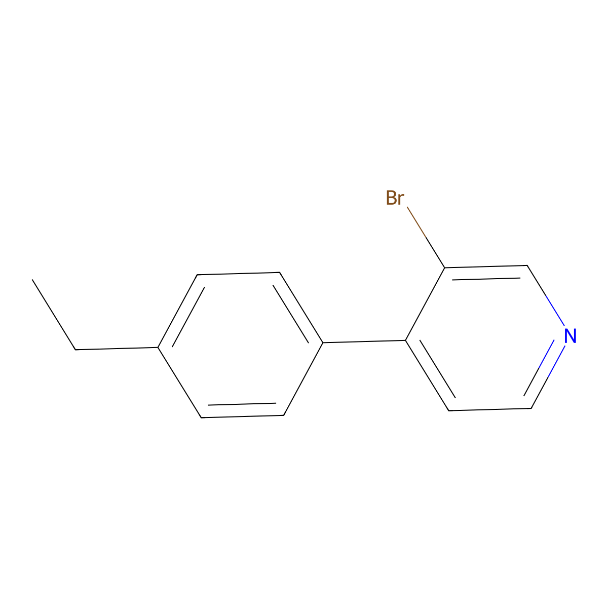 3-Bromo-4-(4-ethylphenyl)pyridine molecular structure, CAS 1563534-96-2