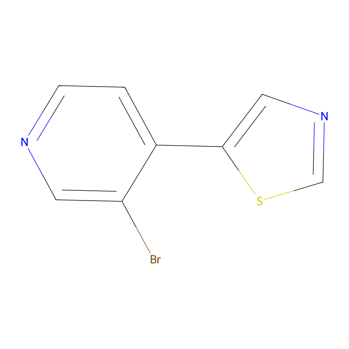 3-Bromo-4-(5-thiazolyl)pyridine molecular structure, CAS 1563534-97-3