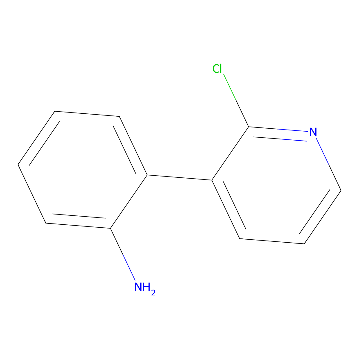 2-Chloro-3-(2-aminophenyl)pyridine molecular structure, CAS 1563534-98-4