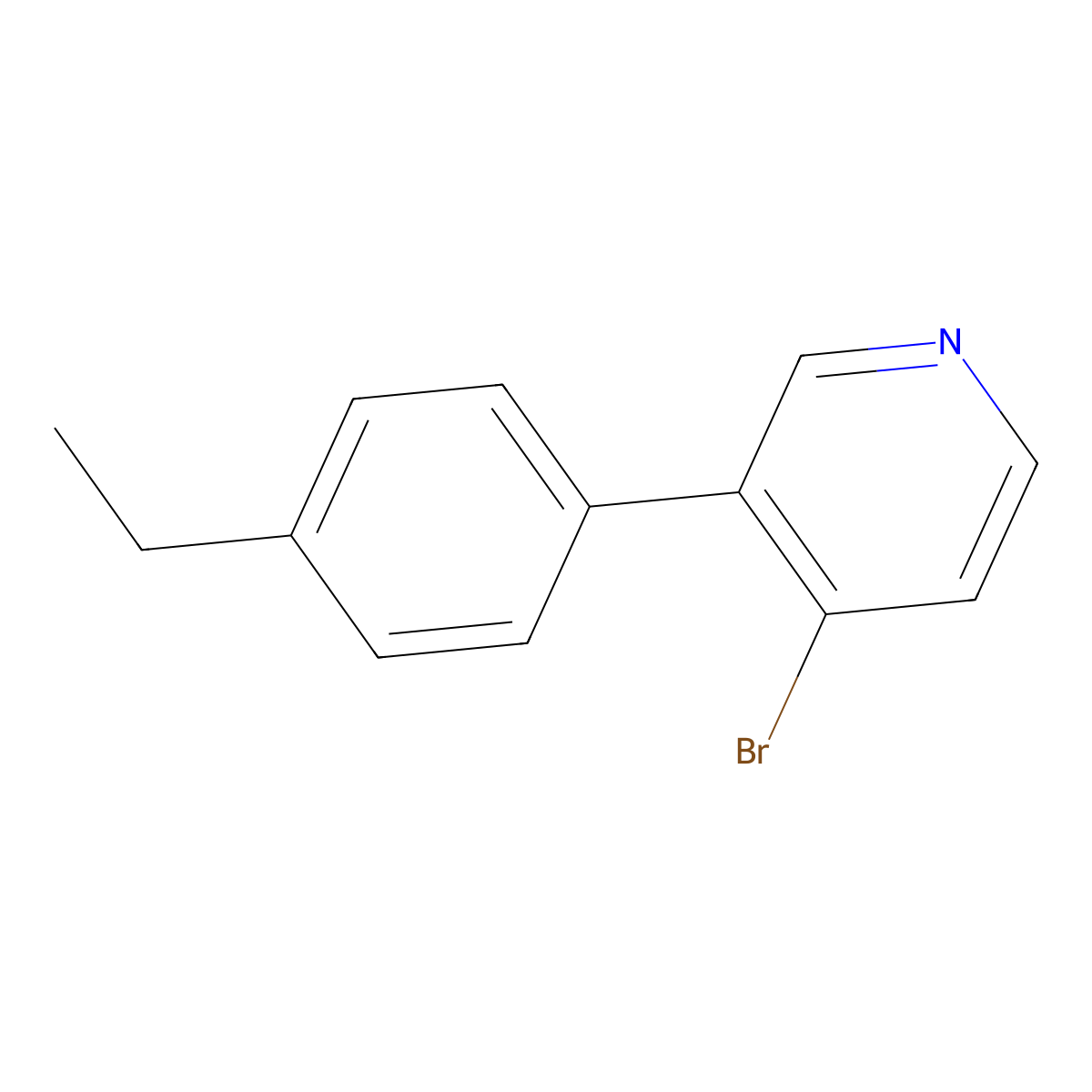 4-Bromo-3-(4-ethylphenyl)pyridine molecular structure, CAS 1563535-00-1