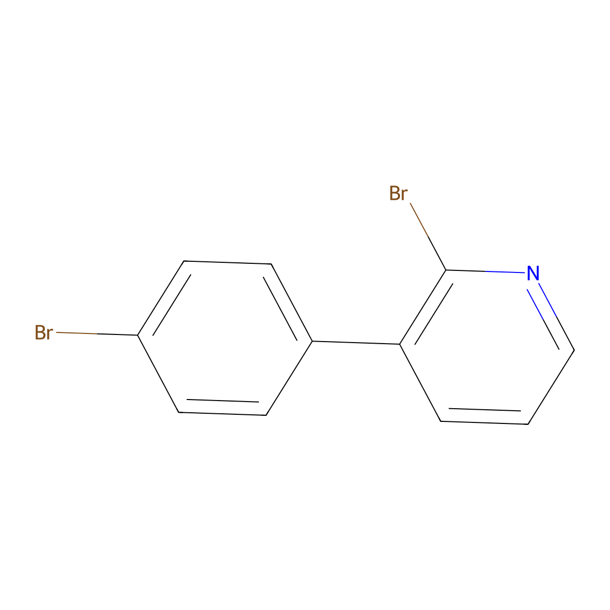 2-Bromo-3-(4-bromophenyl)pyridine molecular structure, CAS 1563535-02-3