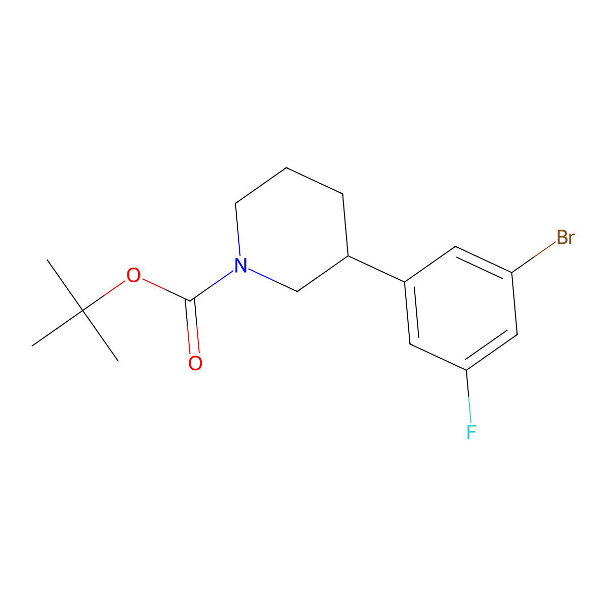 3-(N-Boc-Piperidin-3-yl)-5-bromo-1-fluorobenzene molecular structure, CAS 1563535-04-5