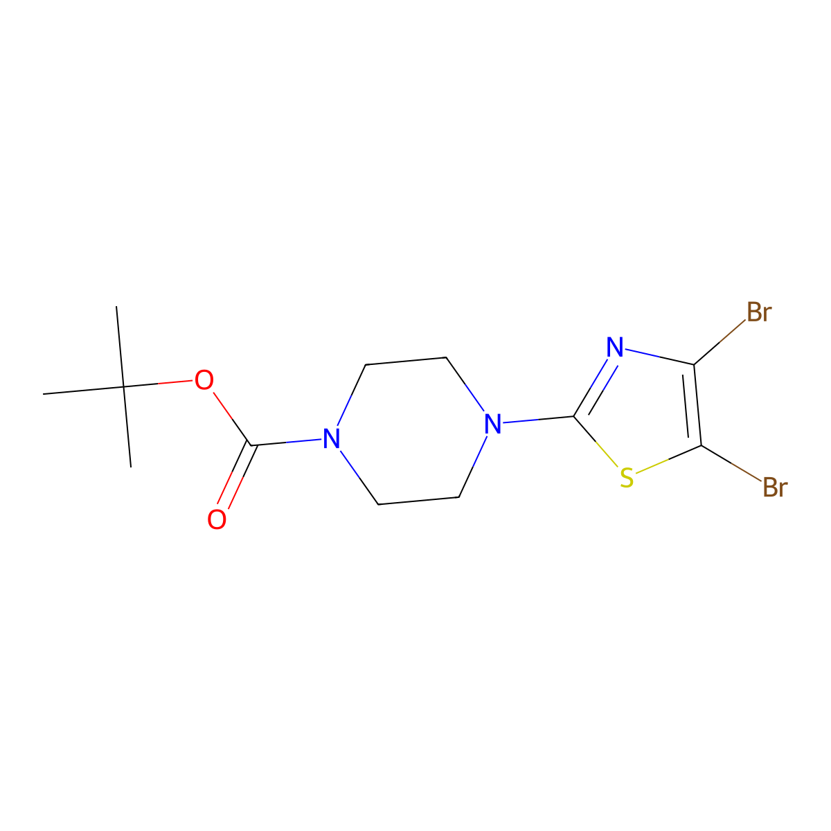 4,5-Dibromo-2-(N-Boc-piperidin-4-yl)thiazole molecular structure, CAS 1563535-05-6
