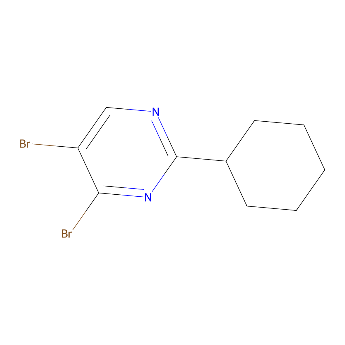 4,5-Dibromo-2-(cyclohexyl)pyrimidine molecular structure, CAS 1563535-10-3