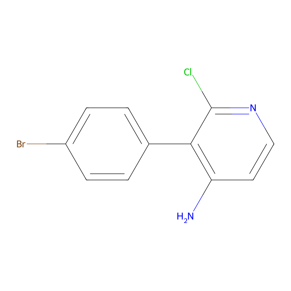 2-Chloro-4-amino-3-(4-bromophenyl)pyridine molecular structure, CAS 1563535-14-7