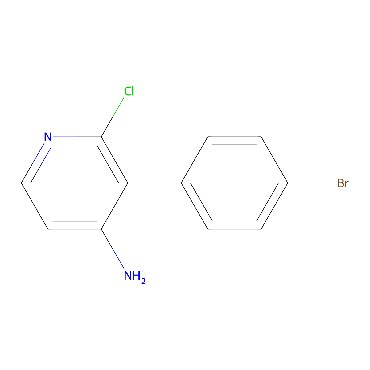 2-Chloro-4-amino-3-(4-bromophenyl)pyridine molecular structure, CAS 1563535-14-7