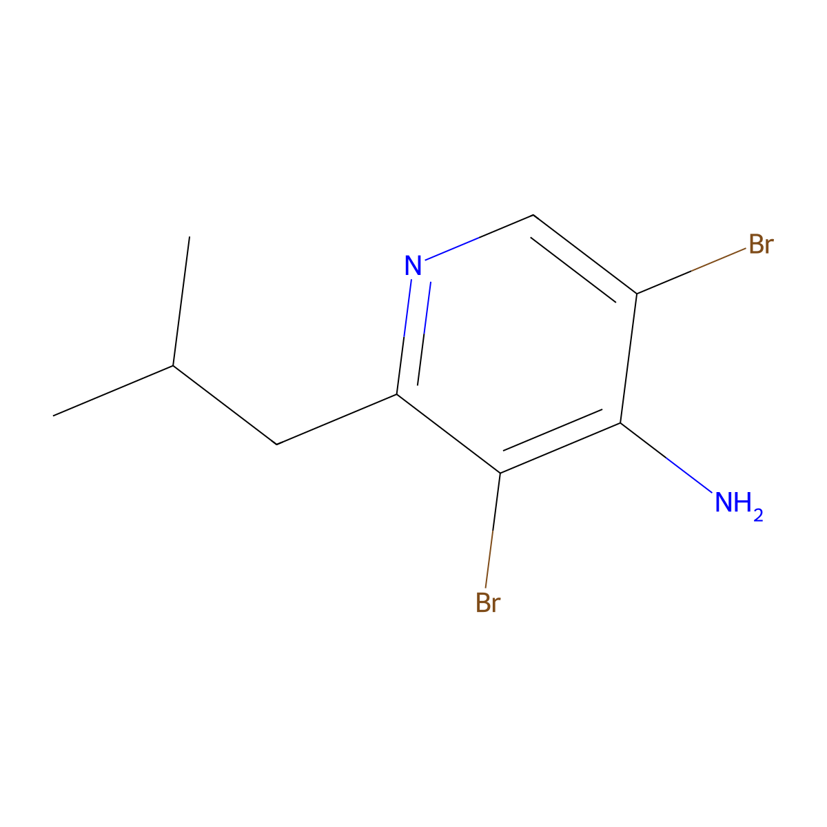 4-Amino-3,5-dibromo-2-(iso-butyl)pyridine molecular structure, CAS 1563535-16-9