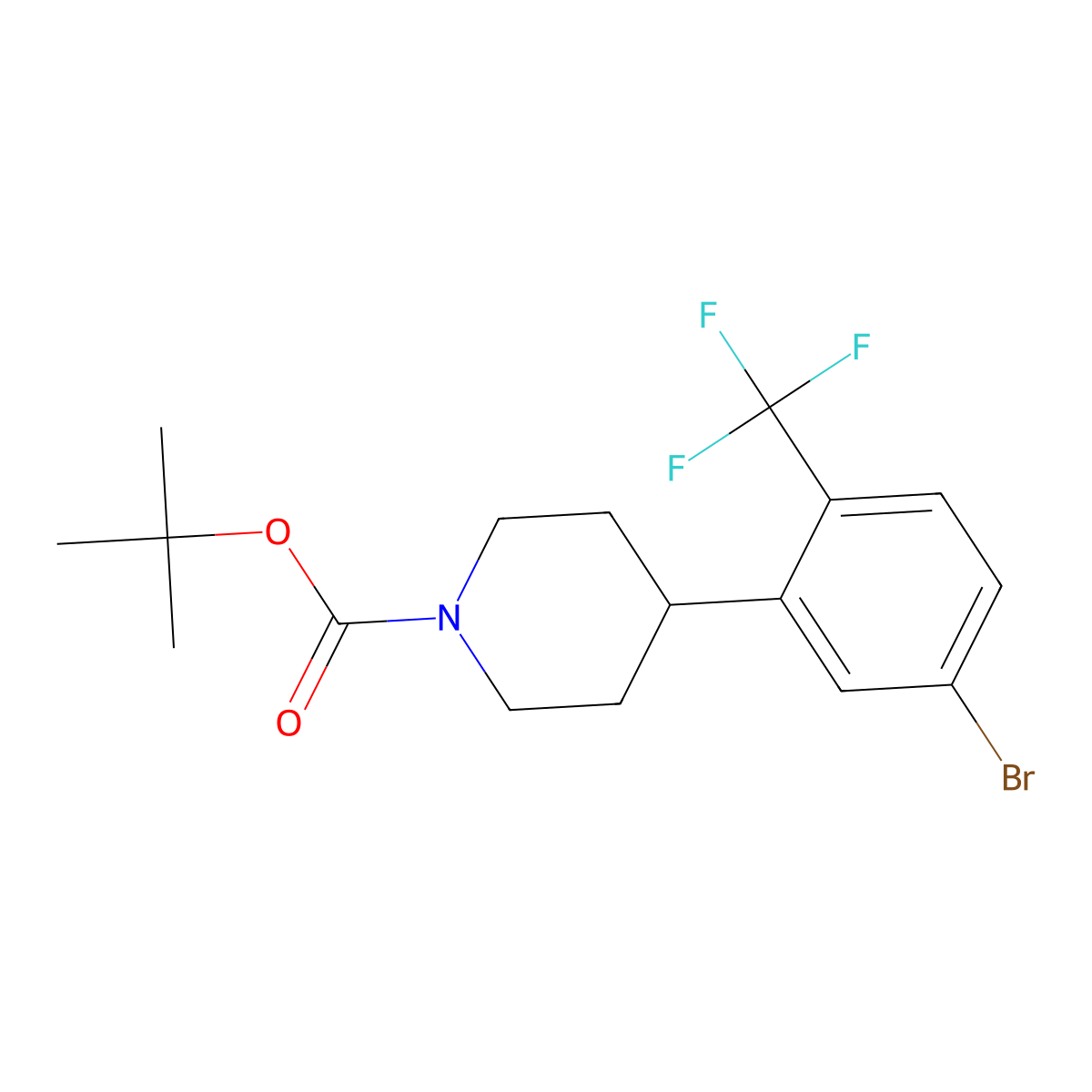 3-(N-Boc-Piperidin-4-yl)-4-trifluoromethyl-1-bromobenzene molecular structure, CAS 1563535-18-1