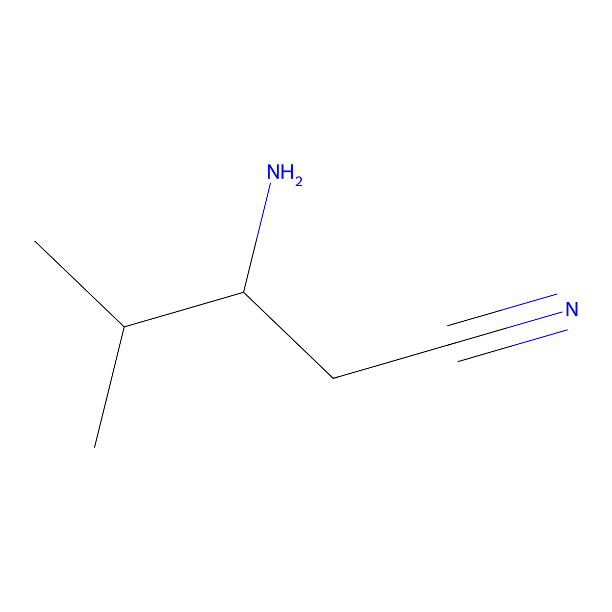 (3R)-3-amino-4-methylpentanenitrile molecular structure, CAS 156358-33-7