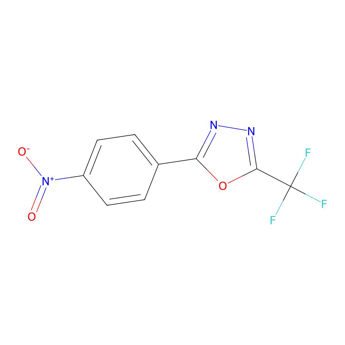 2-(4-Nitrophenyl)-5-(trifluoromethyl)-1,3,4-oxadiazole molecular structure, CAS 156360-57-5