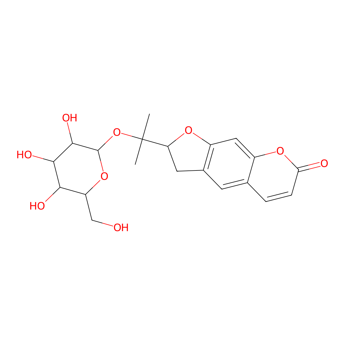 Marmesin galactoside molecular structure, CAS 156363-69-8