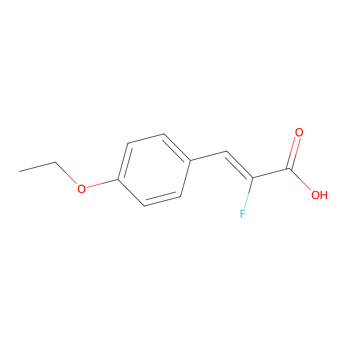 (2Z)-3-(4-ethoxyphenyl)-2-fluoroprop-2-enoic acid molecular structure, CAS 1563663-59-1