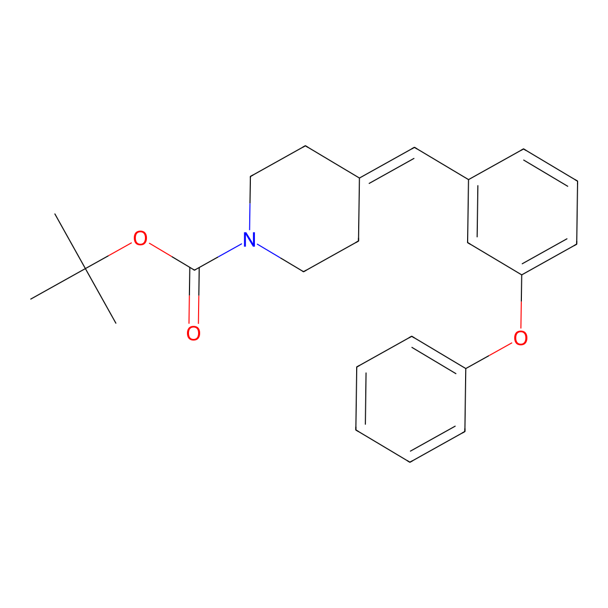 Tert-butyl 4-(3-phenoxybenzylidene)piperidine-1-carboxylate molecular structure, CAS 156367-39-4