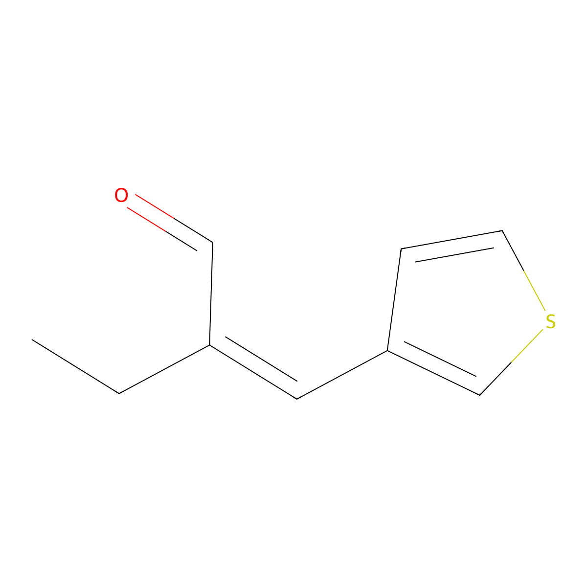 2-[(Thiophen-3-yl)methylidene]butanal molecular structure, CAS 1563682-62-1