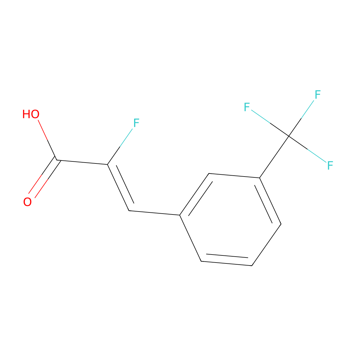 (2Z)-2-Fluoro-3-[3-(trifluoromethyl)phenyl]prop-2-enoic acid molecular structure, CAS 1563751-88-1