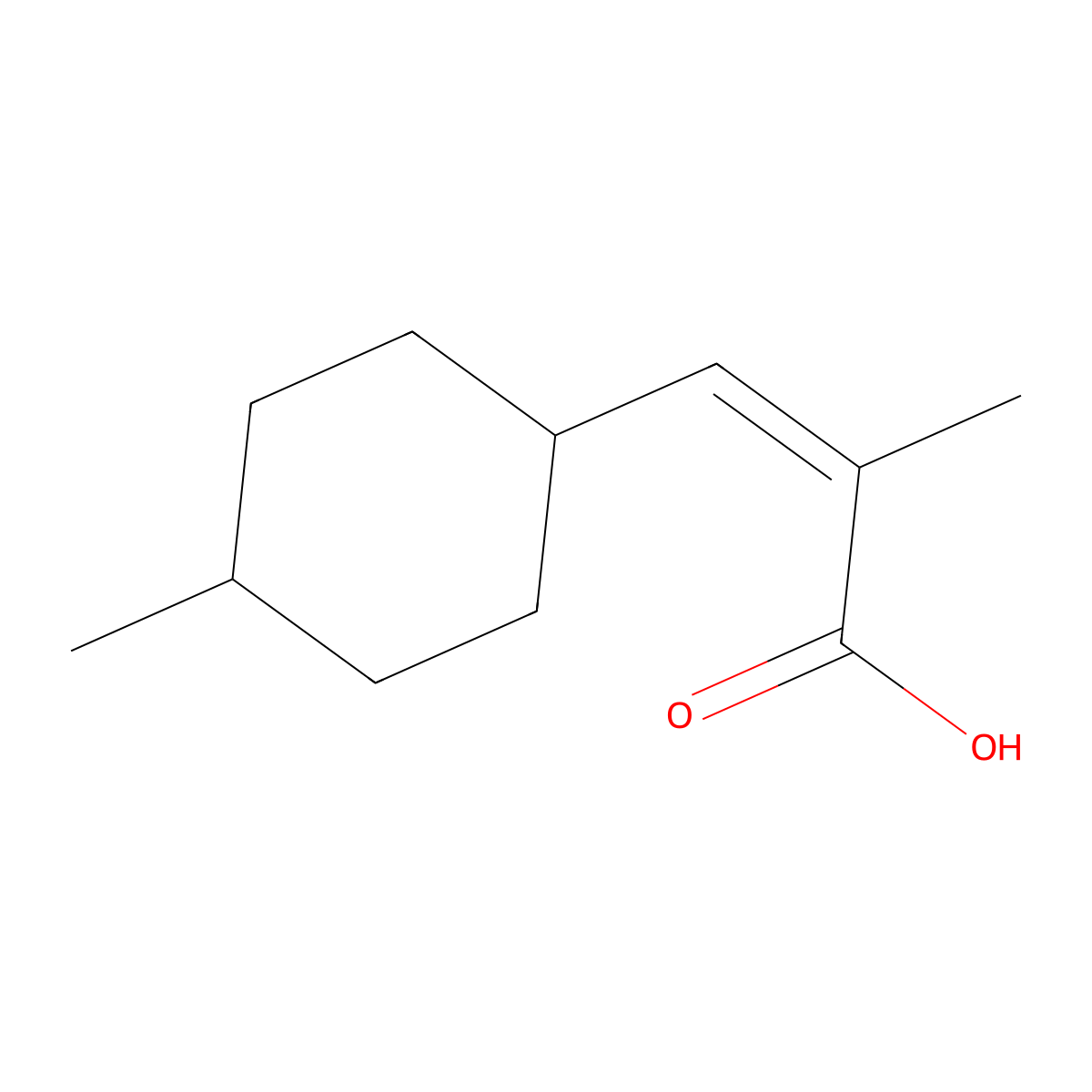 2-Methyl-3-(4-methylcyclohexyl)prop-2-enoic acid molecular structure, CAS 1563780-93-7