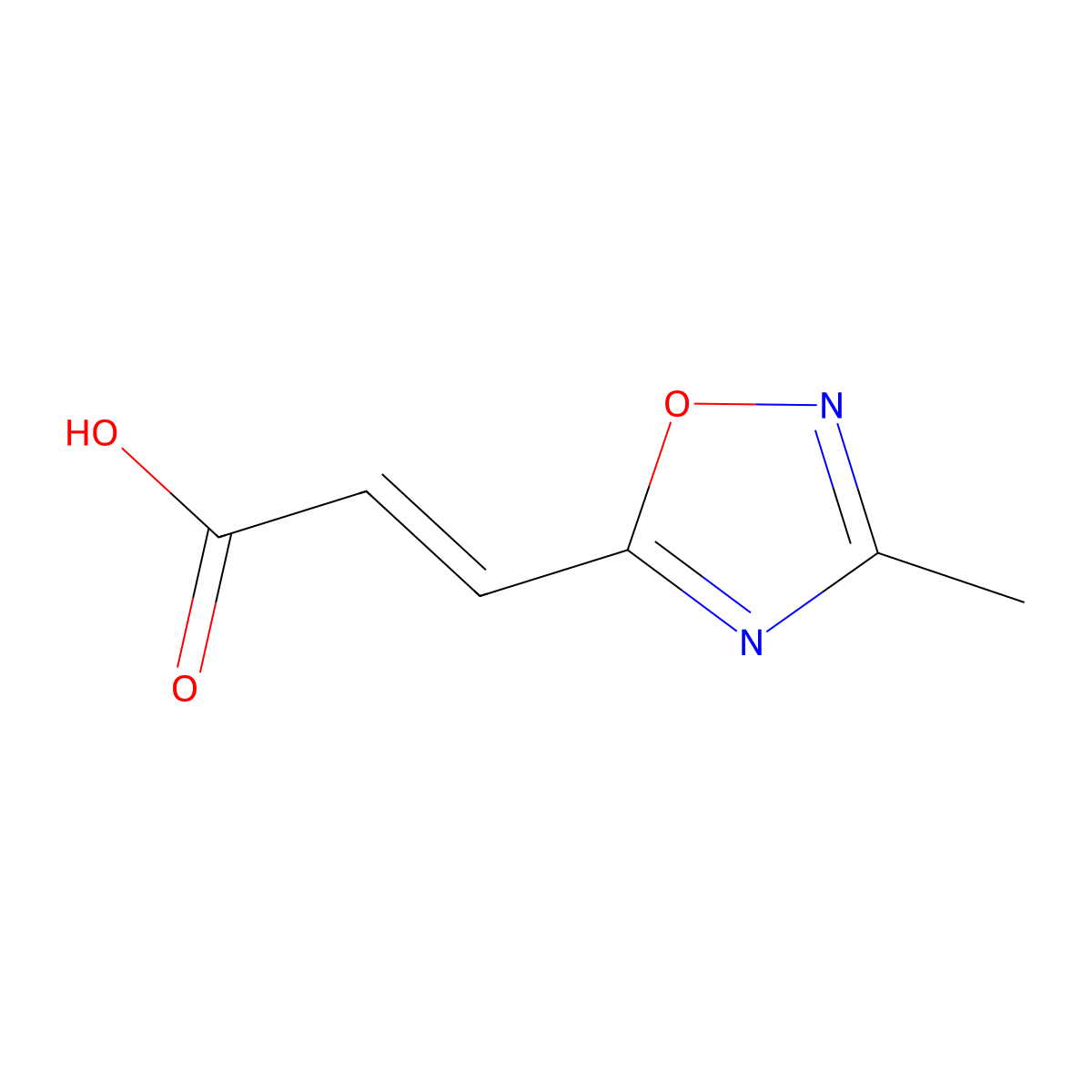 3-(3-Methyl-1,2,4-oxadiazol-5-yl)acrylic acid molecular structure, CAS 1563802-62-9