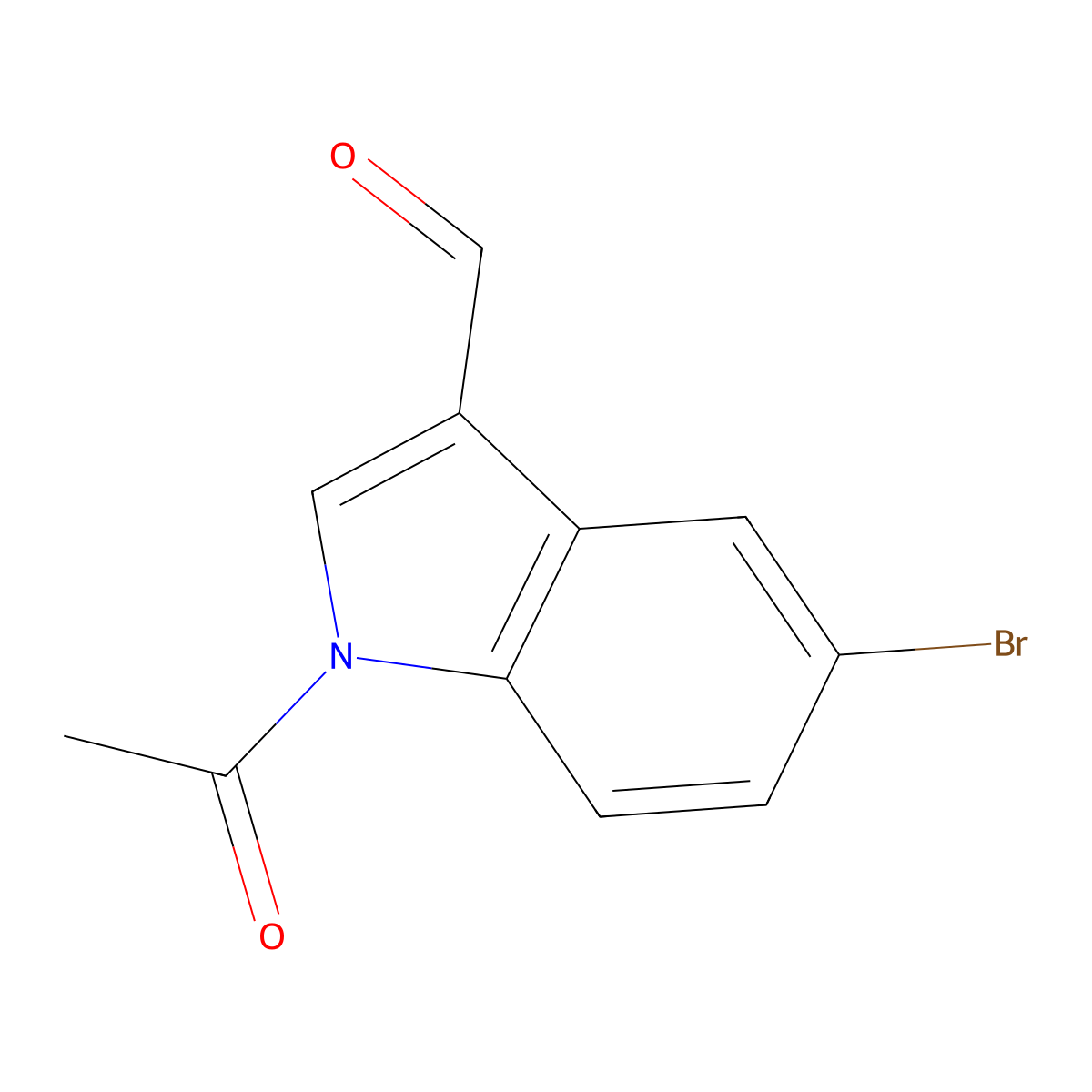 1-acetyl-5-bromo-1H-indole-3-carbaldehyde molecular structure, CAS 156385-92-1