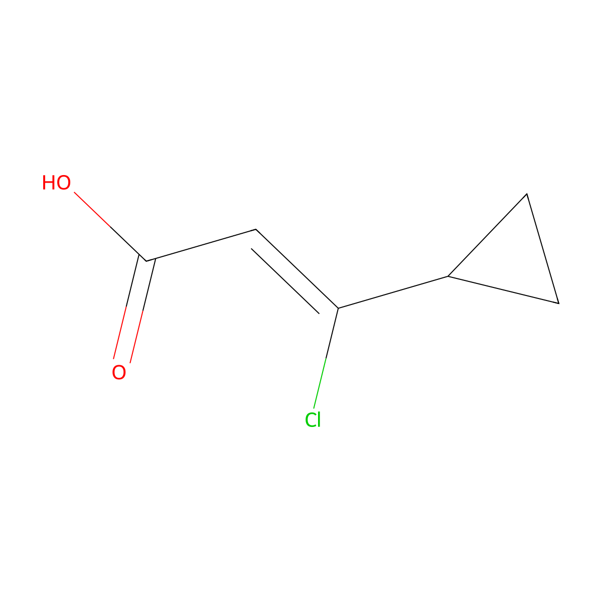 3-Chloro-3-cyclopropylprop-2-enoic acid molecular structure, CAS 1563860-65-0