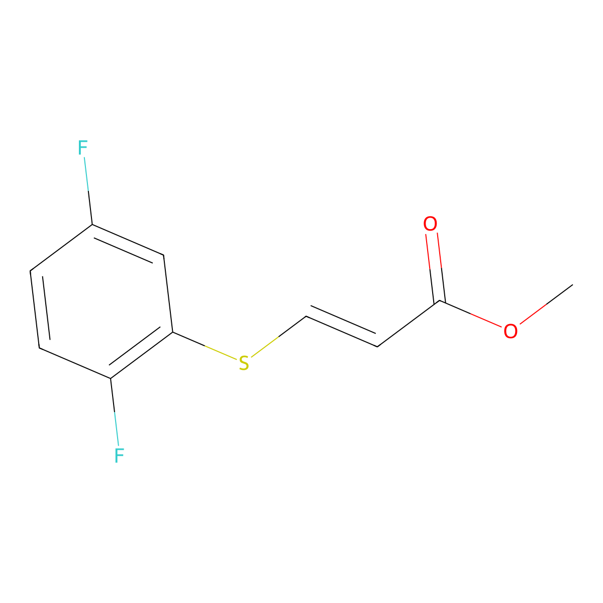 Methyl 3-((2,5-difluorophenyl)sulfanyl)prop-2-enoate molecular structure, CAS 1563957-23-2