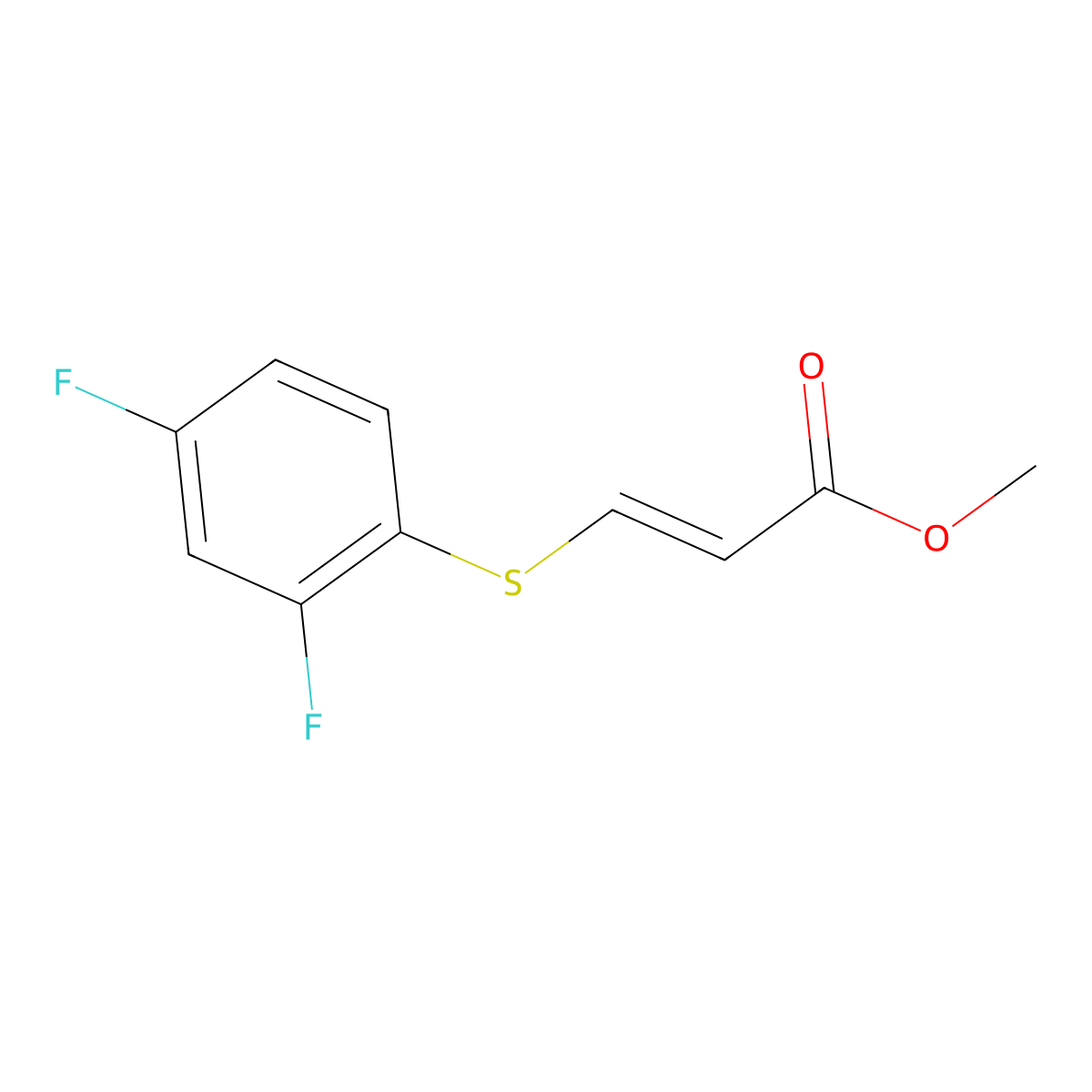 Methyl 3-((2,4-difluorophenyl)thio)acrylate molecular structure, CAS 1563970-41-1