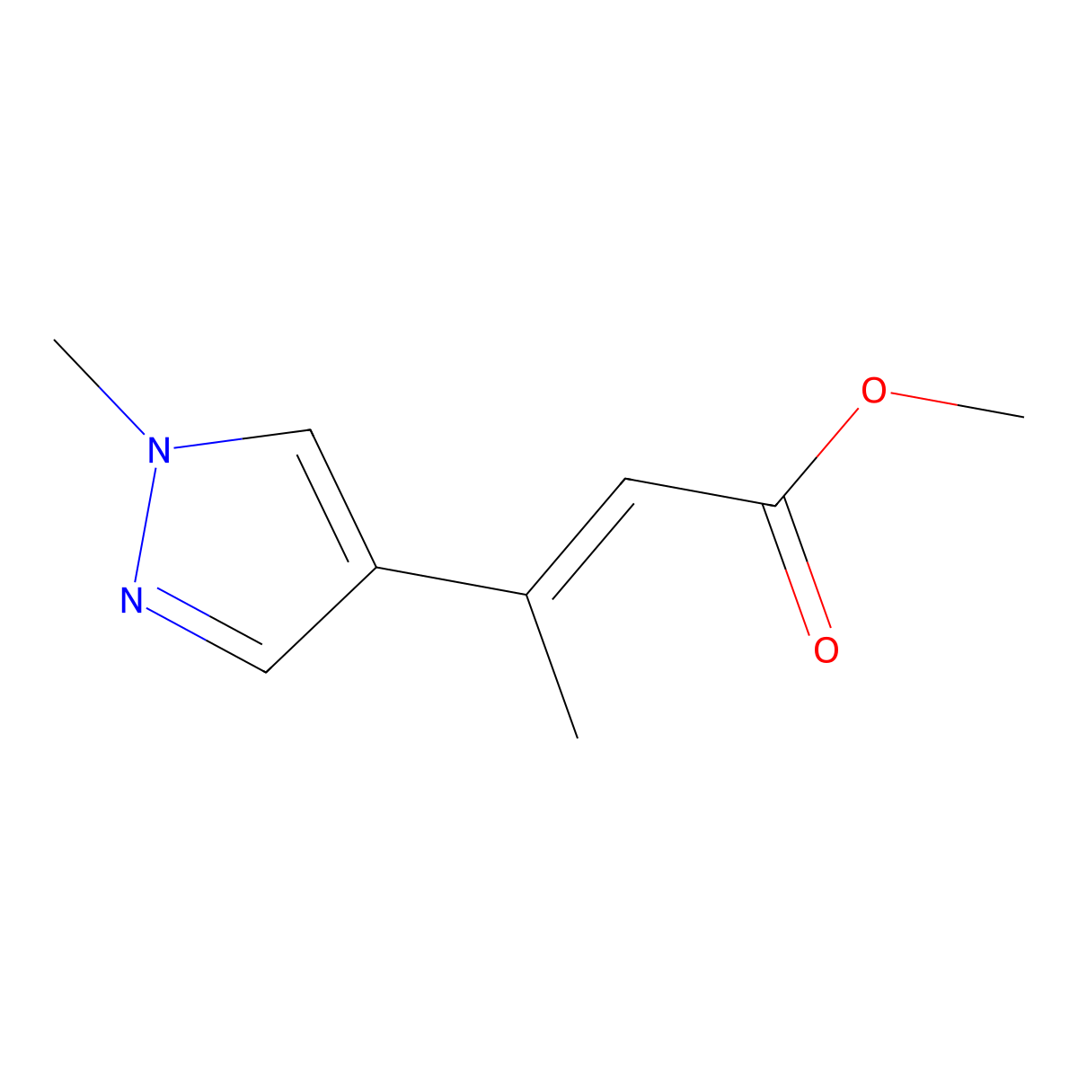 methyl 3-(1-methyl-1H-pyrazol-4-yl)but-2-enoate molecular structure, CAS 1563987-77-8