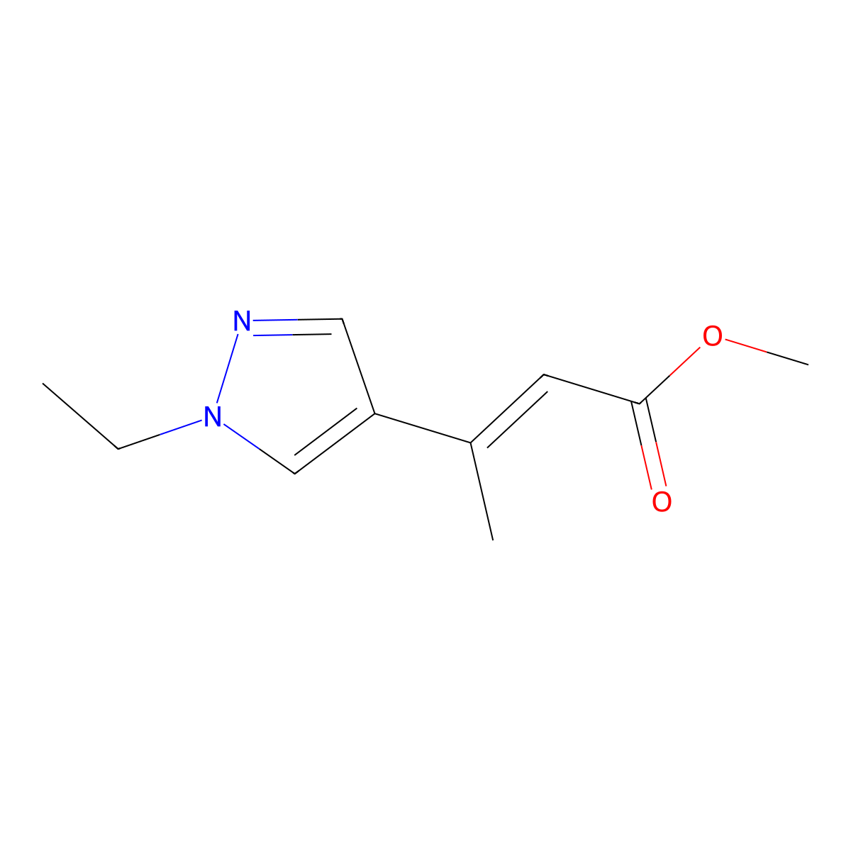 methyl 3-(1-ethyl-1H-pyrazol-4-yl)but-2-enoate molecular structure, CAS 1563994-30-8