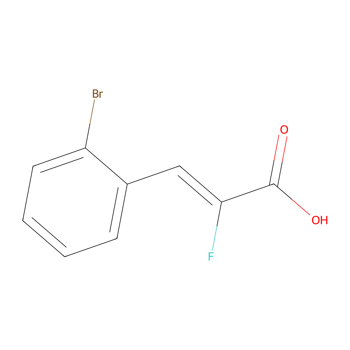 (2Z)-3-(2-Bromophenyl)-2-fluoroprop-2-enoic acid molecular structure, CAS 1563999-07-4