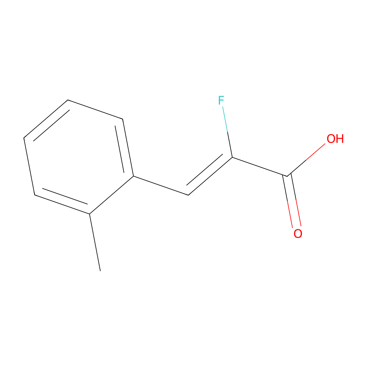 (2Z)-2-fluoro-3-(2-methylphenyl)prop-2-enoic acid molecular structure, CAS 1563999-55-2