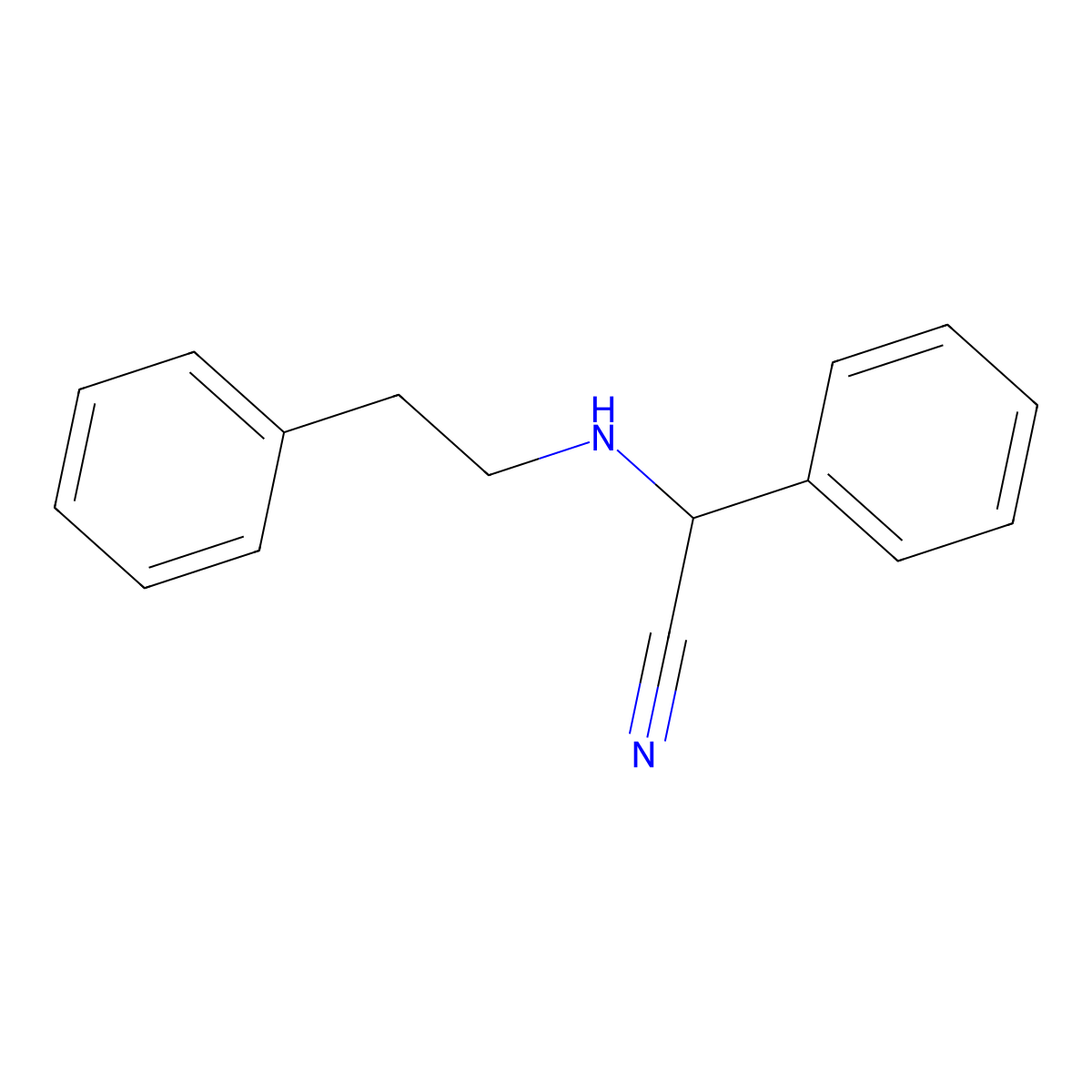 2-(Phenethylamino)-2-phenyl-acetonitrile molecular structure, CAS 1564-19-8