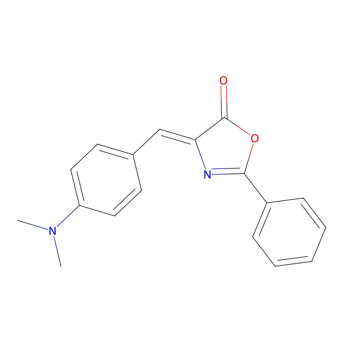 5(4H)-Oxazolone, 4-[[4-(dimethylamino)phenyl]methylene]-2-phenyl- molecular structure, CAS 1564-29-0
