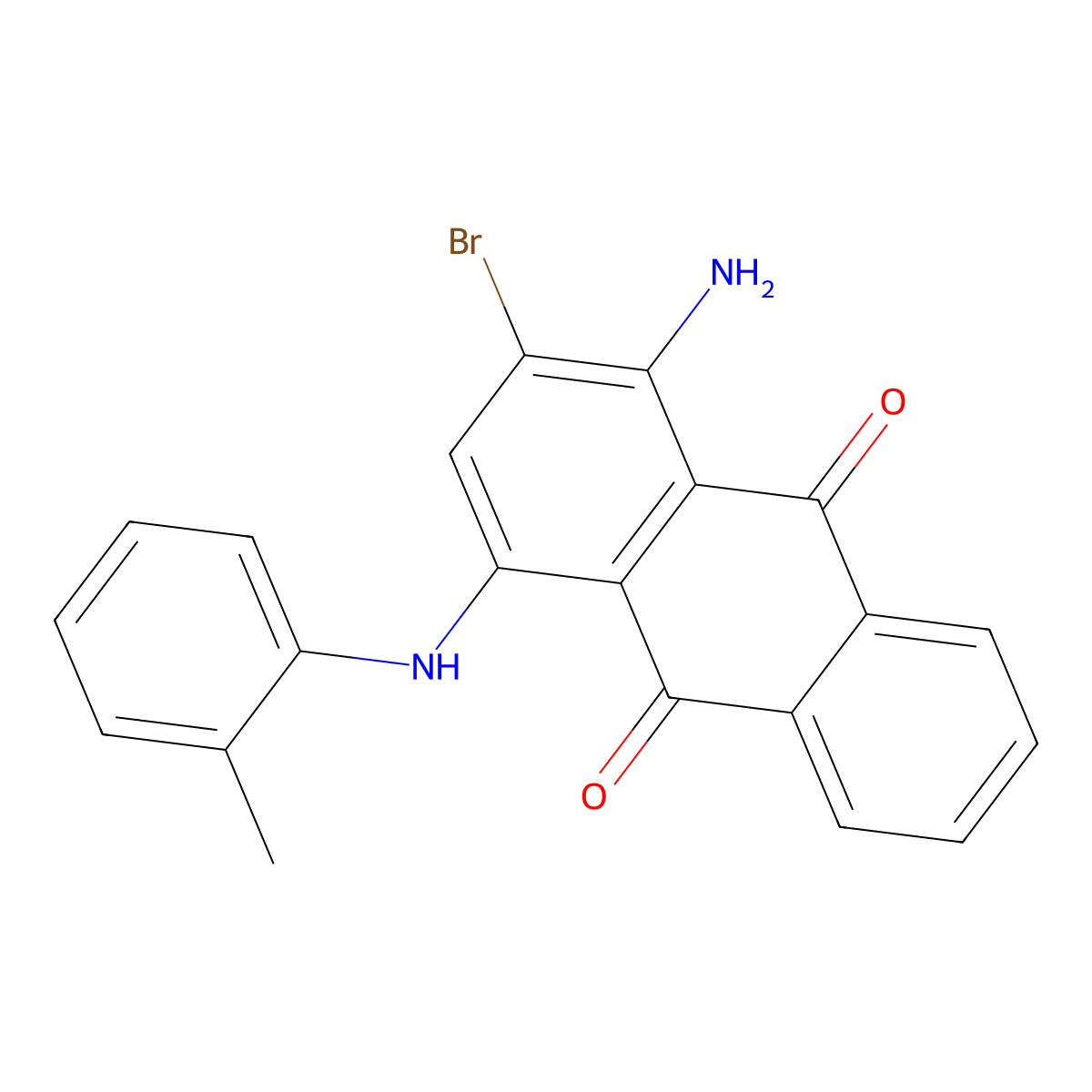 1-Amino-2-bromo-4-o-toluidinoanthraquinone molecular structure, CAS 1564-70-1