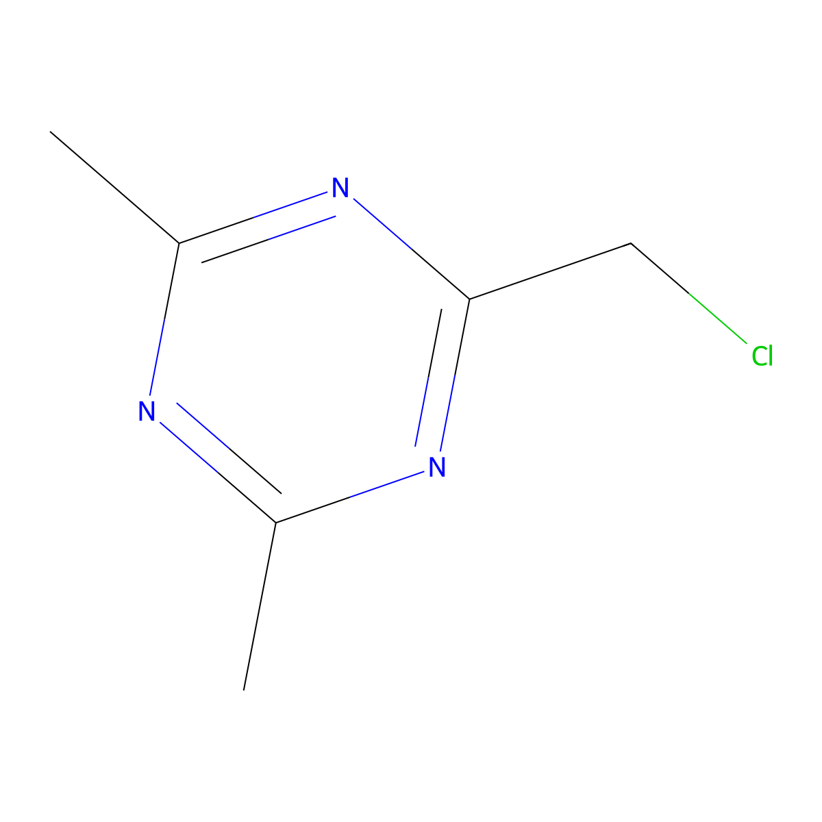 2-(Chloromethyl)-4,6-dimethyl-1,3,5-triazine molecular structure, CAS 15640-03-6