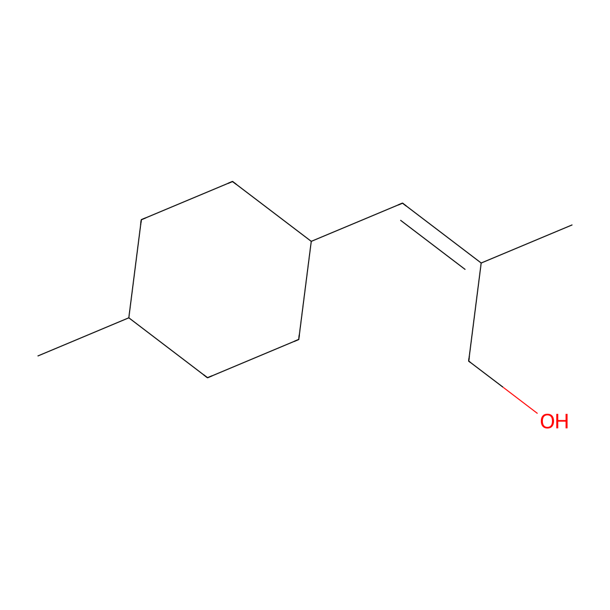 2-Methyl-3-(4-methylcyclohexyl)prop-2-en-1-ol molecular structure, CAS 1564045-49-3
