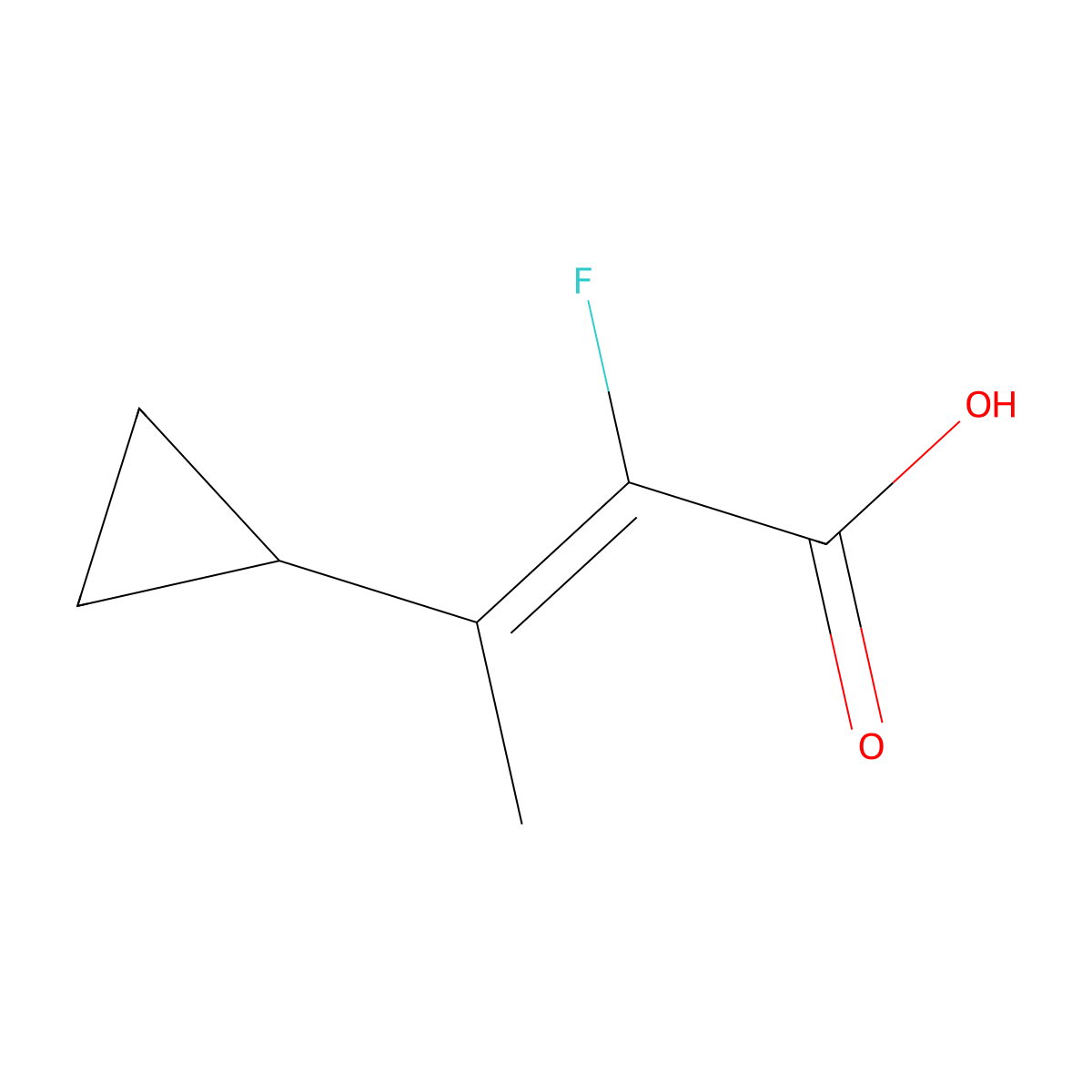 3-Cyclopropyl-2-fluorobut-2-enoic acid molecular structure, CAS 1564046-42-9