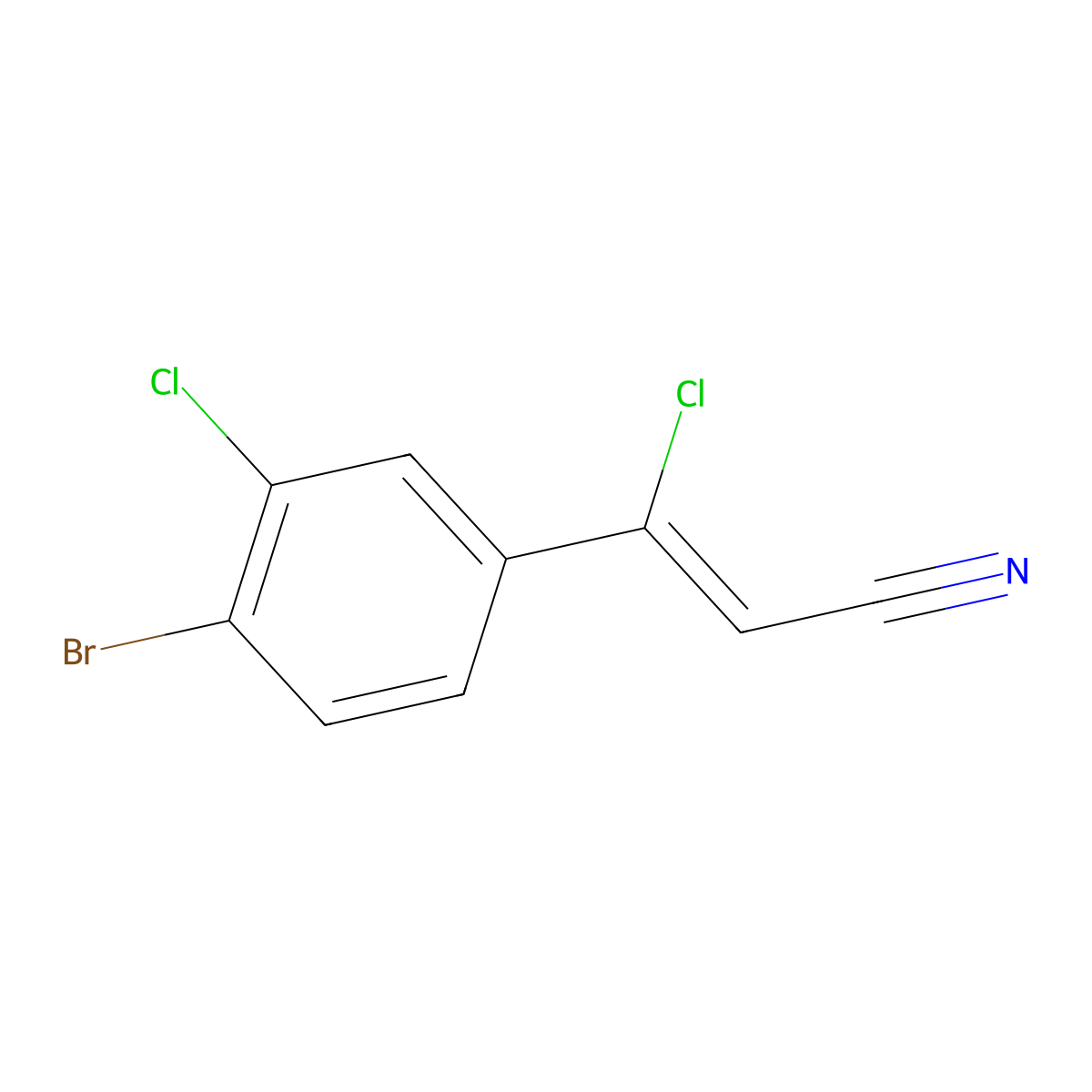 3-(4-Bromo-3-chlorophenyl)-3-chloroprop-2-enenitrile molecular structure, CAS 1564055-36-2