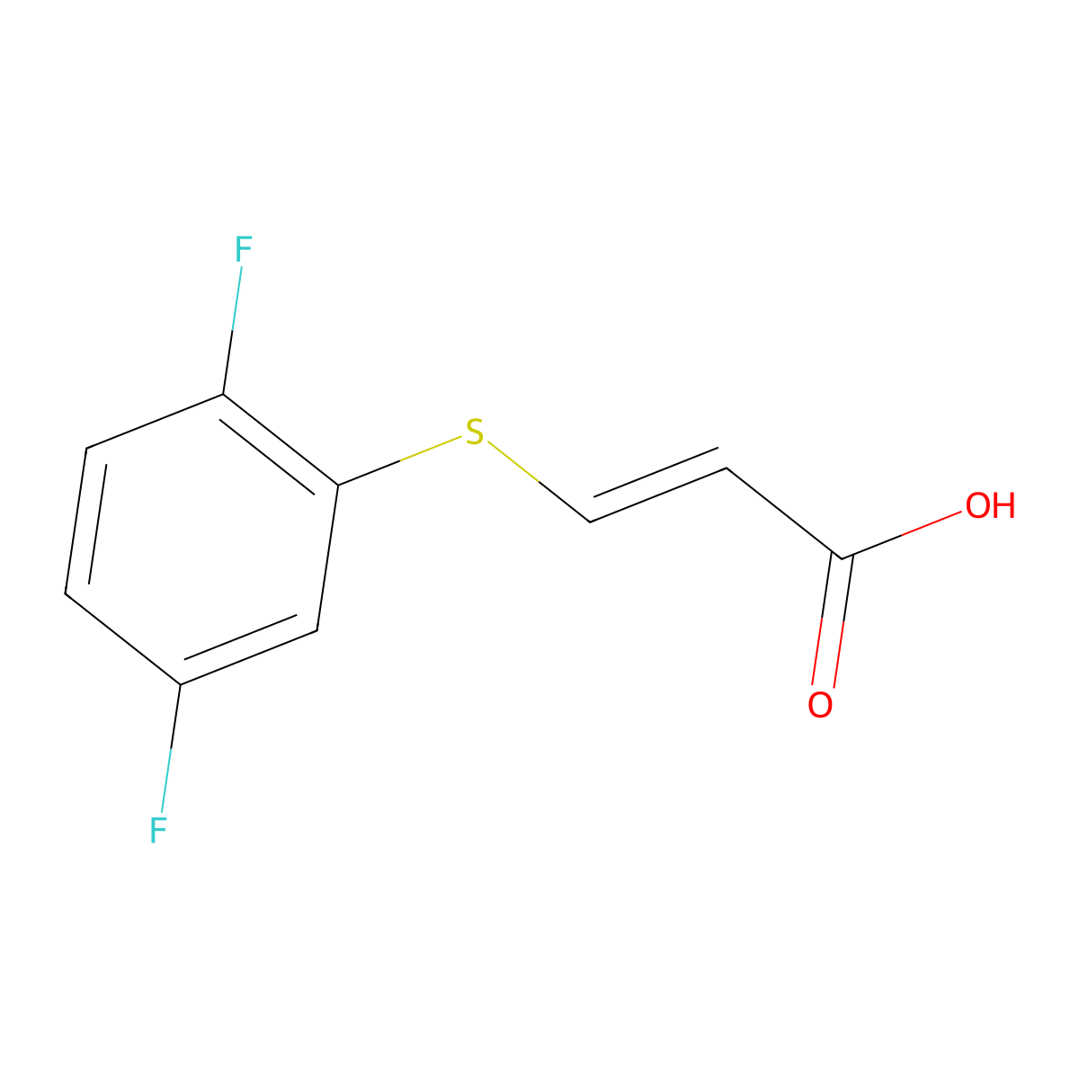 3-[(2,5-Difluorophenyl)sulfanyl]prop-2-enoic acid molecular structure, CAS 1564084-66-7