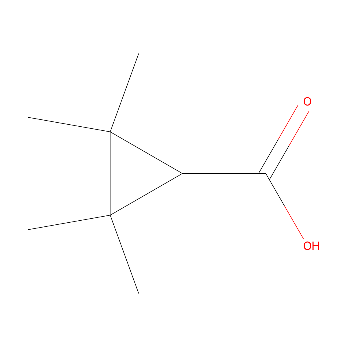 2,2,3,3-Tetramethylcyclopropanecarboxylic acid molecular structure, CAS 15641-58-4
