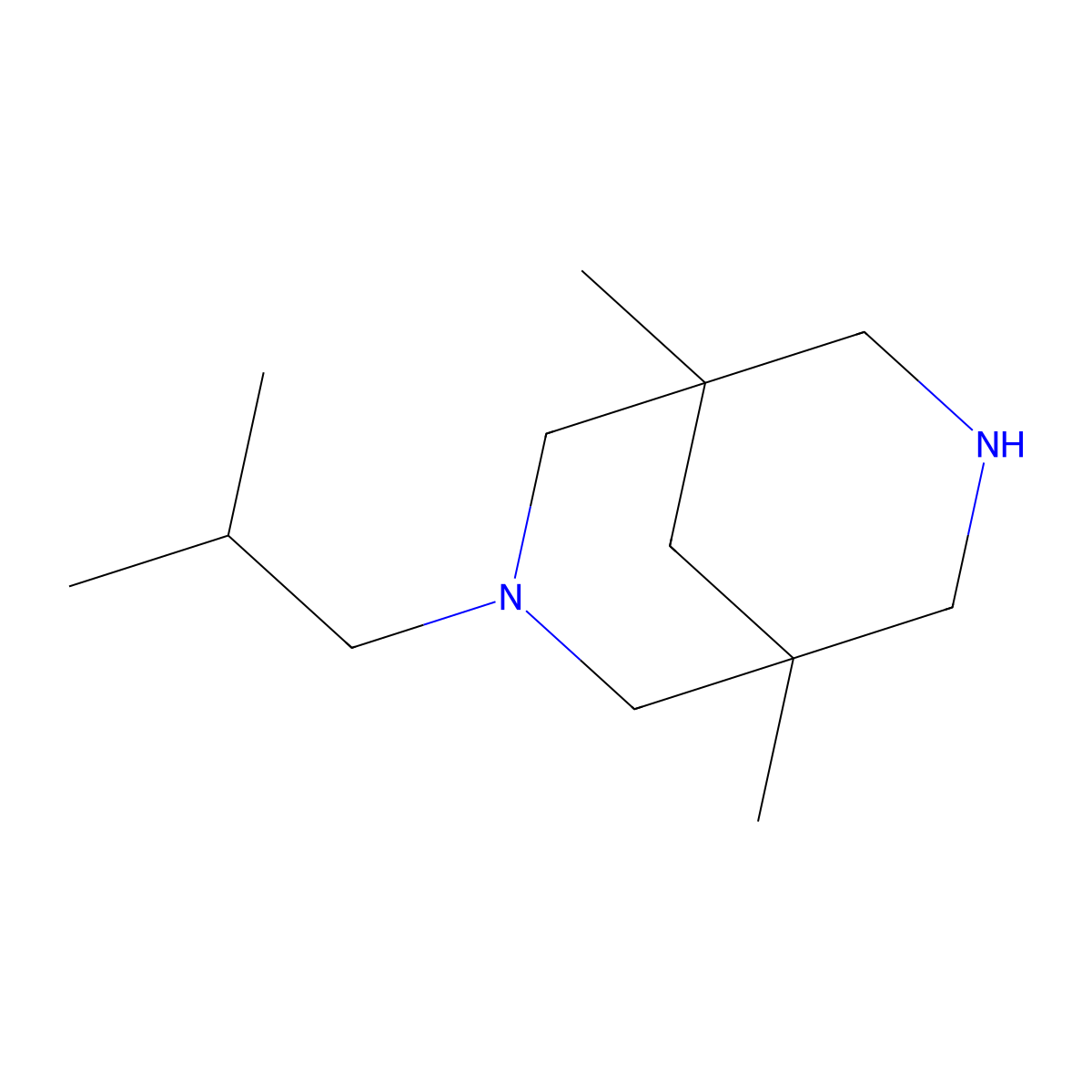 1,5-Dimethyl-3-(2-methylpropyl)-3,7-diazabicyclo[3.3.1]nonane molecular structure, CAS 1564145-56-7