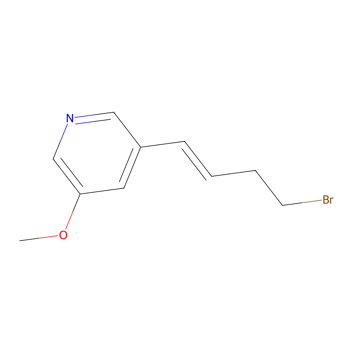 3-(4-Bromobut-1-en-1-yl)-5-methoxypyridine molecular structure, CAS 1564158-87-7
