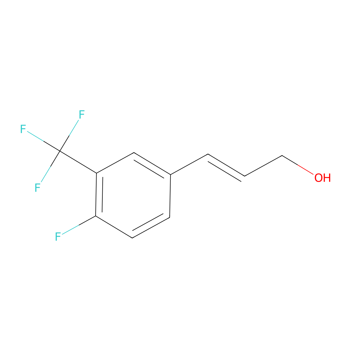 3-[4-Fluoro-3-(trifluoromethyl)phenyl]prop-2-en-1-ol molecular structure, CAS 1564163-82-1